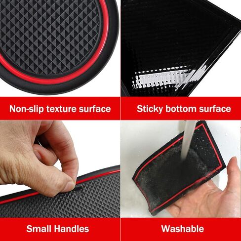 Auovo Anti-dust Mats for Chevy Trax Accessories 2014-2023 Custom Interior Cup Holder Inserts Door Pockets Liners 21pcs (Red) in Saudi Arabia