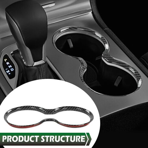 GRAND ORANGE Gear Shift Cup Holder Cover Trim Bezel Carbon Fiber Compatible with Jeep Grand Cherokee 2011-2021 in Saudi Arabia