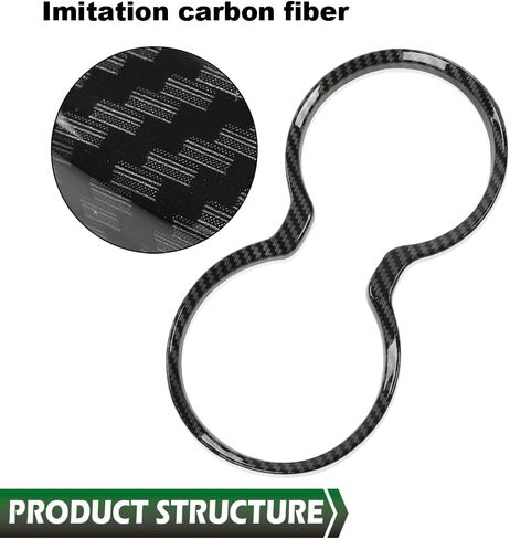 GRAND ORANGE Gear Shift Cup Holder Cover Trim Bezel Carbon Fiber Compatible with Jeep Grand Cherokee 2011-2021 in Saudi Arabia