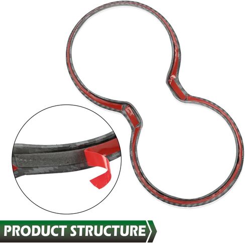 GRAND ORANGE Gear Shift Cup Holder Cover Trim Bezel Carbon Fiber Compatible with Jeep Grand Cherokee 2011-2021 in Saudi Arabia