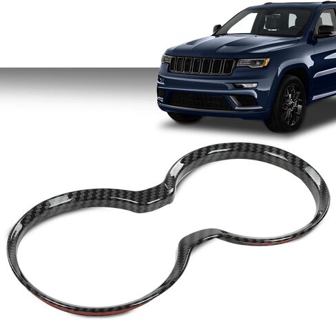 GRAND ORANGE Gear Shift Cup Holder Cover Trim Bezel Carbon Fiber Compatible with Jeep Grand Cherokee 2011-2021 in Saudi Arabia