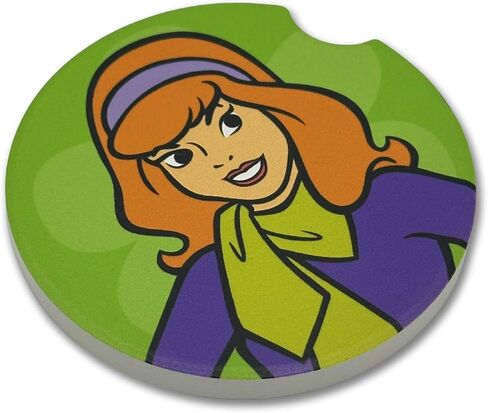 Elektroplate Officially Licensed Scooby-Doo and Shaggy Automotive Ceramic Coasters (2.6" Diameter) | Universal Fit for All Cars, Trucks, SUVs, and More | Absorbent Non-Slip Durable | Set of 2 in Saudi Arabia