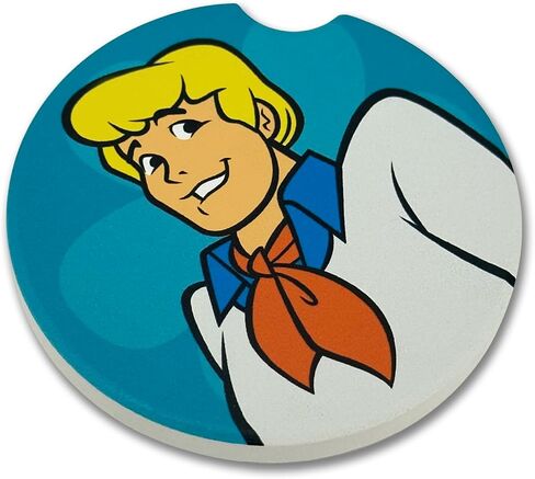 Elektroplate Officially Licensed Scooby-Doo and Shaggy Automotive Ceramic Coasters (2.6" Diameter) | Universal Fit for All Cars, Trucks, SUVs, and More | Absorbent Non-Slip Durable | Set of 2 in Saudi Arabia