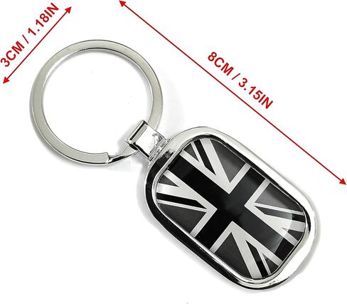 PTDECALS 1 PCS سبيكة المعادن المملكة المتحدة المملكة المتحدة GB Flag Union Jack keychain سيارة السيارات المركبة المنزل مدرسة مفتاح سلسلة المفاتيح 3.15 "x1.18" in Kuwait