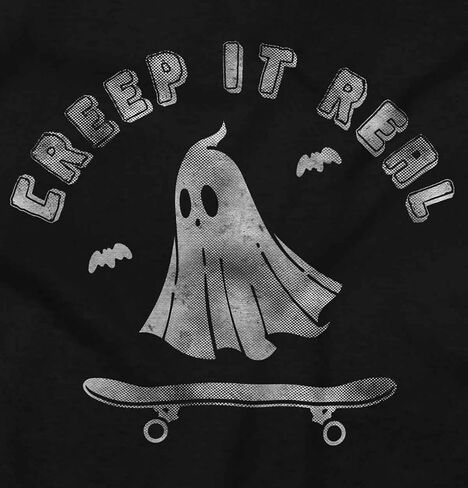 Brisco Brands Halloween Ghost Creep It Real Skater Sweatshirt for Men or Women in Saudi Arabia