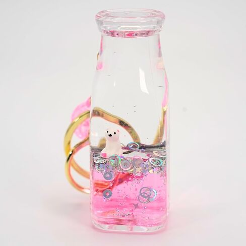 سلسلة مفاتيح الدب الجليدية لطيف | السائل الجمالي العائم حامل الحلقة المفتاح الأسري الأسري الأسري لسحر الأكياس ومفاتيح السيارات (الدب الجليدي) in Kuwait