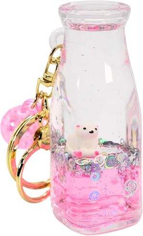 سلسلة مفاتيح الدب الجليدية لطيف | السائل الجمالي العائم حامل الحلقة المفتاح الأسري الأسري الأسري لسحر الأكياس ومفاتيح السيارات (الدب الجليدي) in Kuwait