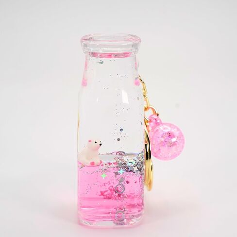 سلسلة مفاتيح الدب الجليدية لطيف | السائل الجمالي العائم حامل الحلقة المفتاح الأسري الأسري الأسري لسحر الأكياس ومفاتيح السيارات (الدب الجليدي) in Kuwait