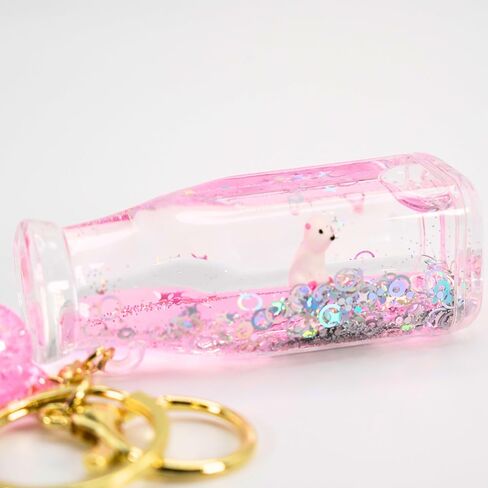 سلسلة مفاتيح الدب الجليدية لطيف | السائل الجمالي العائم حامل الحلقة المفتاح الأسري الأسري الأسري لسحر الأكياس ومفاتيح السيارات (الدب الجليدي) in Kuwait