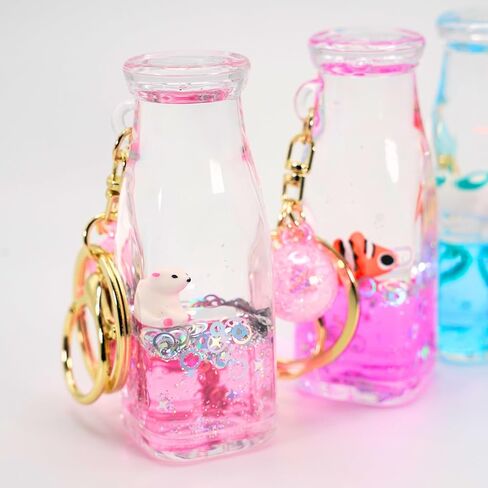 سلسلة مفاتيح الدب الجليدية لطيف | السائل الجمالي العائم حامل الحلقة المفتاح الأسري الأسري الأسري لسحر الأكياس ومفاتيح السيارات (الدب الجليدي) in Kuwait