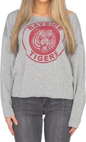 Costume Agent Women's Bayside High Kelly Kapowski Shoulder Wide Cut Neck Tigers Sweatshirt Top in Saudi Arabia