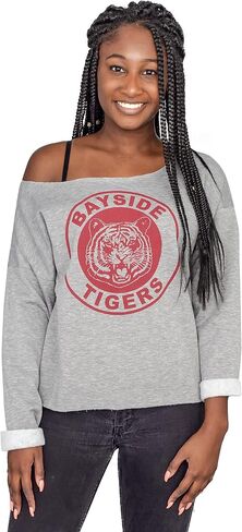 Costume Agent Women's Bayside High Kelly Kapowski Shoulder Wide Cut Neck Tigers Sweatshirt Top in Saudi Arabia