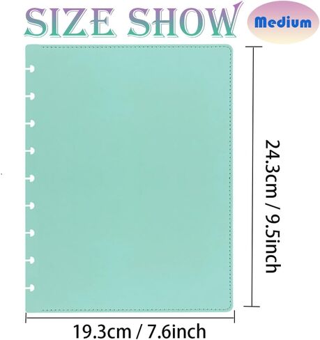 Medium Size Discbound Journal PU Leather Covers(1 Pair) Compatible with Circa Arc TUL and Happy Planner(Light Blue,Medium) in Saudi Arabia