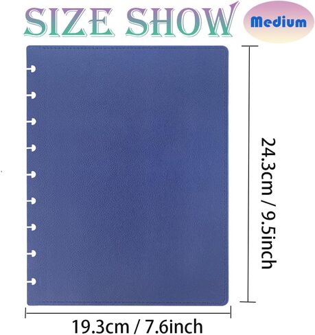 Medium Size Discbound Journal PU Leather Covers(1 Pair) Compatible with Circa Arc TUL and Happy Planner(Light Blue,Medium) in Saudi Arabia