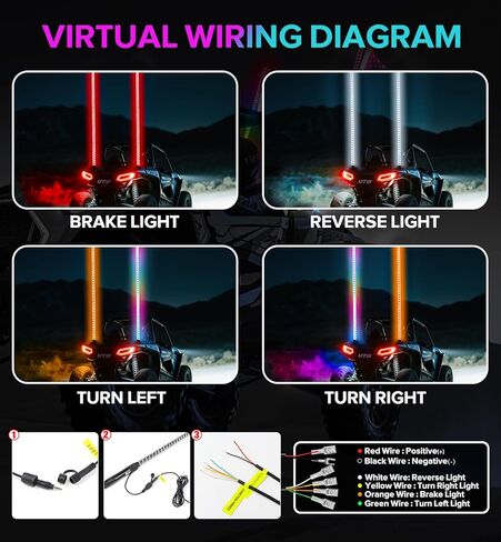 Tavaray 1pc 3ft Cob LED Light مع App & Remote Control ، ضوء السوط جنبًا in Kuwait