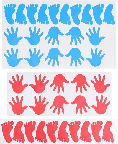 ملصقات أقدام Supvox ، ملصقات Handprint - 40 شارات الأرضية الملونة للرضع للأطفال ملصقات جدران قابلة للإزالة للديكور والتعلم in Kuwait