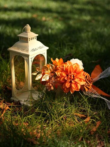RICHMYC Artificial Flowers Terracotta Wedding Silk Fall Fake Flowers for Decoration Orange Cake Flowers with Stems for Wedding Bouquets Centerpieces Baby Shower Fall Decor in Kuwait