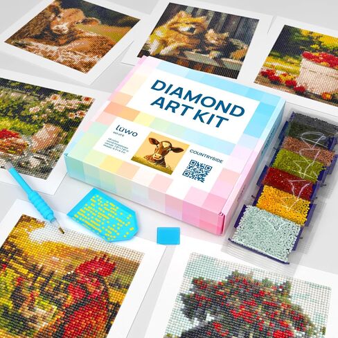 Luwoarte 6 Pack Pack Diamond Painting Kits للبالغين - مجموعة اللوحة الماسية الفنية الرائعة - Paint Gem Art للبالغين (Symphony Flower) in Saudi Arabia