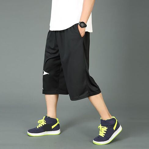 Men's Athletic Shorts Long Basketball Workout Shorts Loose Fit with Pockets S-4XL in Kuwait