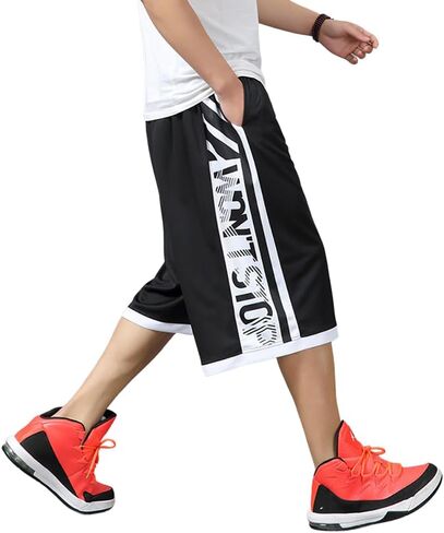 Men's Athletic Shorts Long Basketball Workout Shorts Loose Fit with Pockets S-4XL in Kuwait