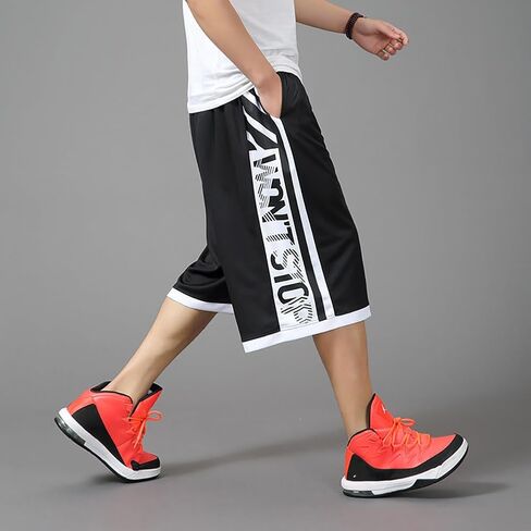 Men's Athletic Shorts Long Basketball Workout Shorts Loose Fit with Pockets S-4XL in Kuwait