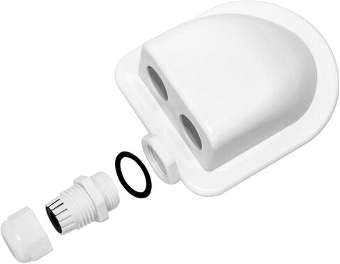 QWORK 2 Pcs IP68 Waterproof ABS Solar Double Cable Entry Gland-Weather Resistant Dual Cable Entry Housing for Solar Panels of RV, Caravan and Marine, White in Kuwait