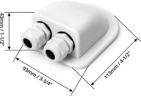 QWORK 2 Pcs IP68 Waterproof ABS Solar Double Cable Entry Gland-Weather Resistant Dual Cable Entry Housing for Solar Panels of RV, Caravan and Marine, White in Kuwait