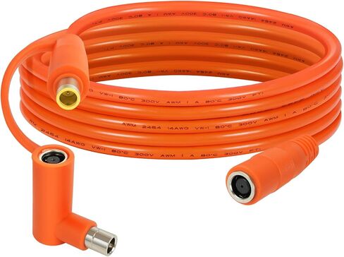 كابل امتداد DC 8 مم 50 قدمًا - DC7909 من الذكور إلى الإناث الكابل الشمسي مع محول DC8020 ، وأسلاك نحاسية 14AWG ، ومقاومة للماء - يعمل مع معظم محطات الطاقة المحمولة والمولدات الشمسية in Kuwait