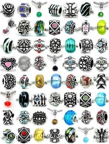 Sexy Sparkles 10Pcs Random Beads for snake Chain charm bracelets Selected From the Styles Shown in Picture in Saudi Arabia