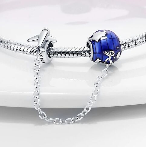 Knitting Cat Mom Sister Safety Chain Travel Unicorn Ladybird Memorial Bead Pendant 925 Sterling Silver Dangle Compatible With Pandora Moments Charm Bracelet in Kuwait