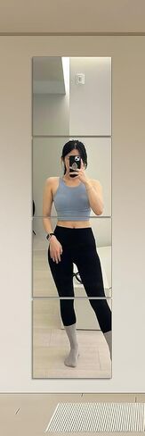 Jambalay Home Gym Mirrors لصالة الألعاب الرياضية ، 12 ٪ 12 ″ × 12 ″ مربع HD الزجاج الطول الكامل الطول مرآة مرآة ، مرآة الجدار لاصق ذاتيا لغرفة النوم ، غرفة المعيشة ، فوق الباب in Kuwait