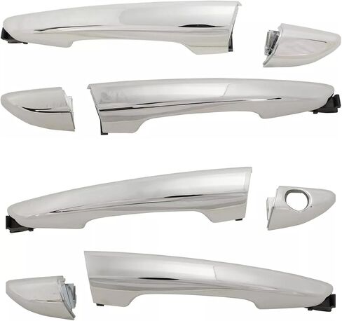 Set of 4 Chrome Exterior Door Handle with Covers with Key Hole Front & Rear Left & Right Compatible with Hyundai Sonata 2015-2019 Replace 82651C1010 82652C1010 in Saudi Arabia