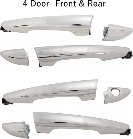 Set of 4 Chrome Exterior Door Handle with Covers with Key Hole Front & Rear Left & Right Compatible with Hyundai Sonata 2015-2019 Replace 82651C1010 82652C1010 in Saudi Arabia
