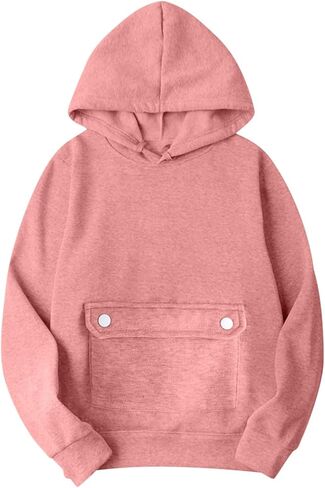 Oversized Hoodies for Women Cute Fleece Lined Crewneck Sweatshirts Fall Fashion Casual Y2K Drawstring Pullover Tops in Kuwait