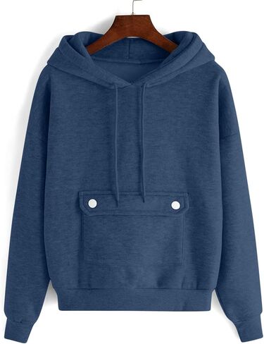 Oversized Hoodies for Women Cute Fleece Lined Crewneck Sweatshirts Fall Fashion Casual Y2K Drawstring Pullover Tops in Kuwait