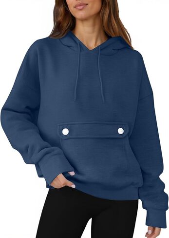 Oversized Hoodies for Women Cute Fleece Lined Crewneck Sweatshirts Fall Fashion Casual Y2K Drawstring Pullover Tops in Kuwait