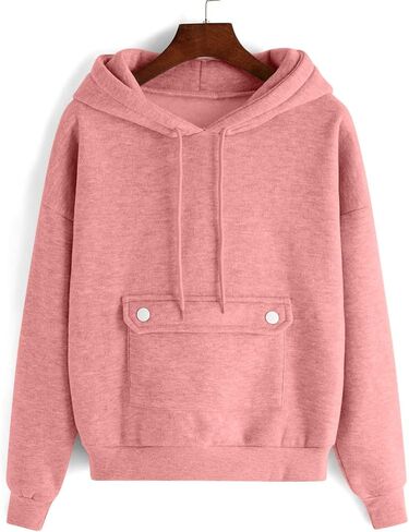 Oversized Hoodies for Women Cute Fleece Lined Crewneck Sweatshirts Fall Fashion Casual Y2K Drawstring Pullover Tops in Kuwait