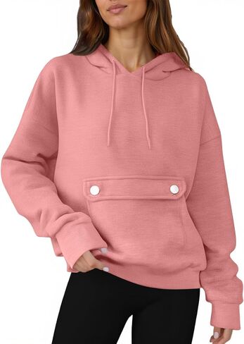 Oversized Hoodies for Women Cute Fleece Lined Crewneck Sweatshirts Fall Fashion Casual Y2K Drawstring Pullover Tops in Kuwait
