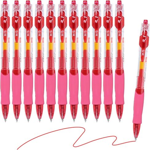 M & G Gel Pen Medium Point 0.5mm ، 12 حزمة جافة سريعة جافة سلسة قابلة للسحب قابلة للالتفاف الأزرق الداكن قلم كرة الدوارة للمكتب المنزلي لتناول المجلات ، الأسلوب 2 in Kuwait