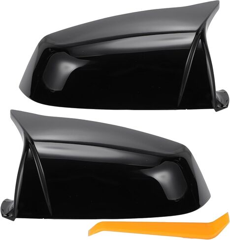 X AutoHaux Car View View View Driver Side Prastenger Side Cover Cape Capplication أسود ألياف الكربون أسود لـ BMW 5 6 7 Serie F01 F02 F03 F04 F06 F07 F10 F11 F12 F13 Cover Mirror Cover in Saudi Arabia