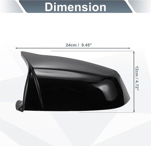 X AutoHaux Car View View View Driver Side Prastenger Side Cover Cape Capplication أسود ألياف الكربون أسود لـ BMW 5 6 7 Serie F01 F02 F03 F04 F06 F07 F10 F11 F12 F13 Cover Mirror Cover in Saudi Arabia