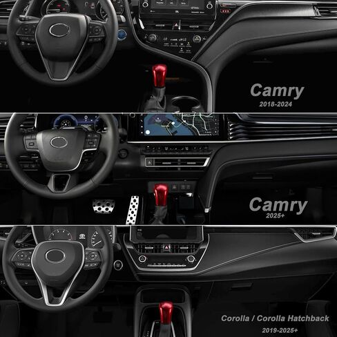 CKE متوافق مع Toyota Camry 2025 2024 2023 2022 2021 2020 2019 2018 لملحقات Corolla 2019-2025 غطاء مقبض ناقل الحركة غطاء حماية الكسوة - نمط ألياف الكربون in Kuwait