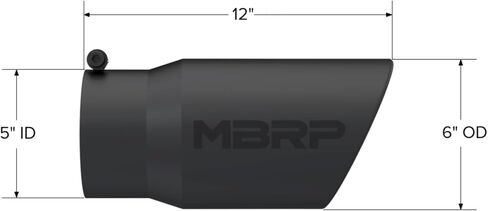 MBRP T5075BLK طرف العادم المطلي الأسود (6 "O.D. in Kuwait