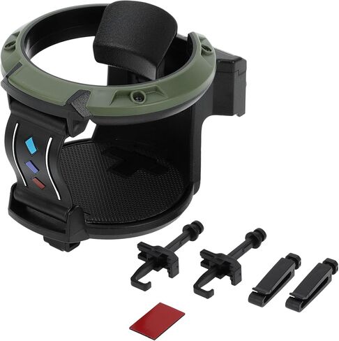 Cup Holder, 2.95" Car Universal Car Air Vent Cup Holder with Hook Plastic Black Green, 1 Pc in Saudi Arabia