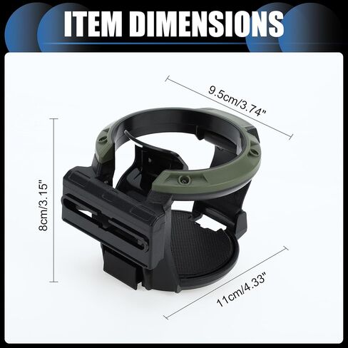Cup Holder, 2.95" Car Universal Car Air Vent Cup Holder with Hook Plastic Black Green, 1 Pc in Saudi Arabia