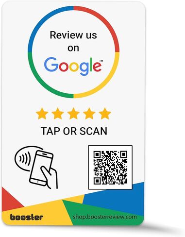 Booster for Google Review Tap Cards من Booster Review - انقر للمراجعات الفورية - متوافقة مع جميع الهواتف - Smart Tap NFC و QR - Boost Business Reviews (3 pack) in Kuwait