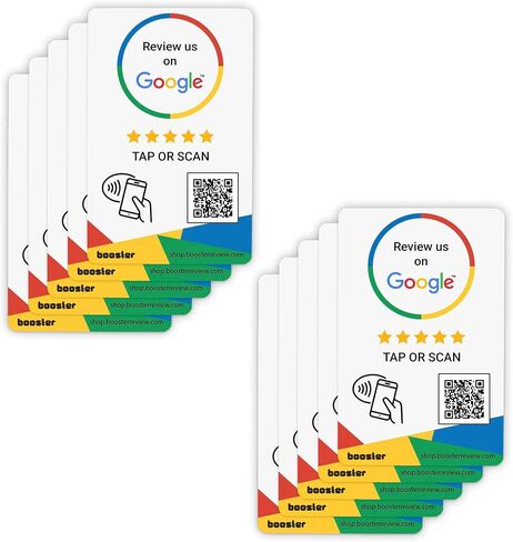 Booster for Google Review Tap Cards من Booster Review - انقر للمراجعات الفورية - متوافقة مع جميع الهواتف - Smart Tap NFC و QR - Boost Business Reviews (3 pack) in Kuwait