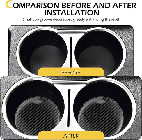 4PCS Car Cup Holder Coasters, 2.75 Inch Carbon Fiber Insert Drink Coasters, Non-Slip Bottle Pad Embedded in Cup Mat, Universal Car Interior Accessories in Saudi Arabia