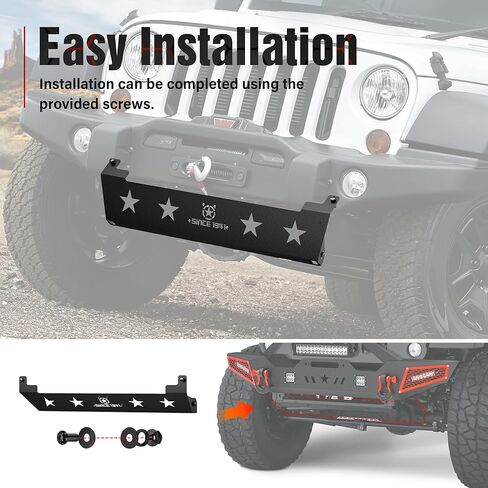 for Wrangler JK Front Skid Plate Lower Guard Compatible with 2007-2018 Jeep Wrangler JK JKU Unlimited (Not Fits Original Factory Bumpers), Carbon Steel Bumper Cover Engine Protection Protector in Kuwait