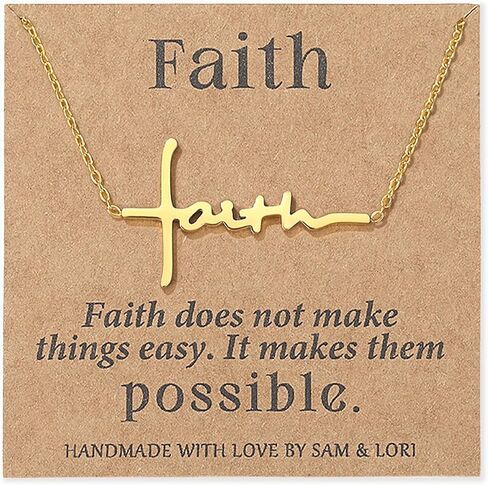 قلادة Sam & Lori Faith Cross للنساء المجوهرات القابلة للتكيف معها للسيدات من أجل الالتزام اليومي/الهدايا لها in Kuwait